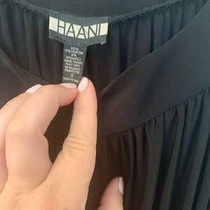 Floor length black dress